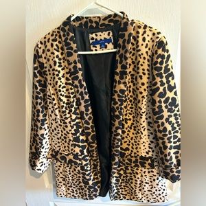 Apt 9 Leopard Print Blazer 3/4 length sleeves